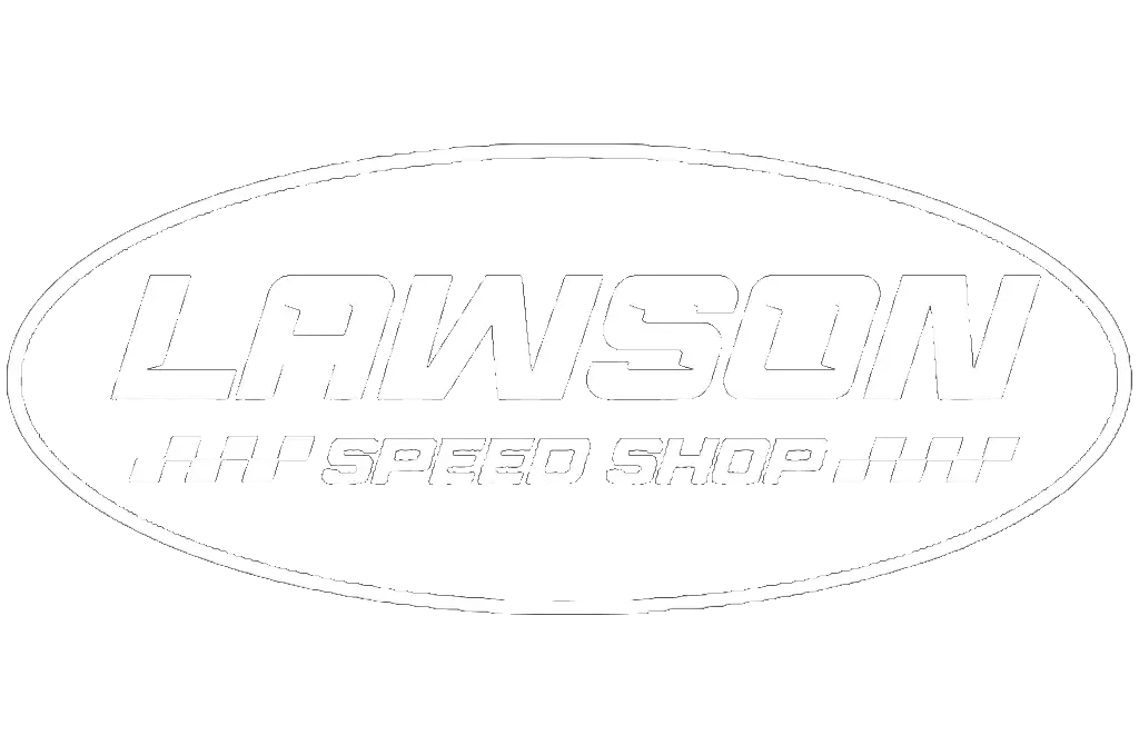 Lawson Speed Shop White Transparent Logo.