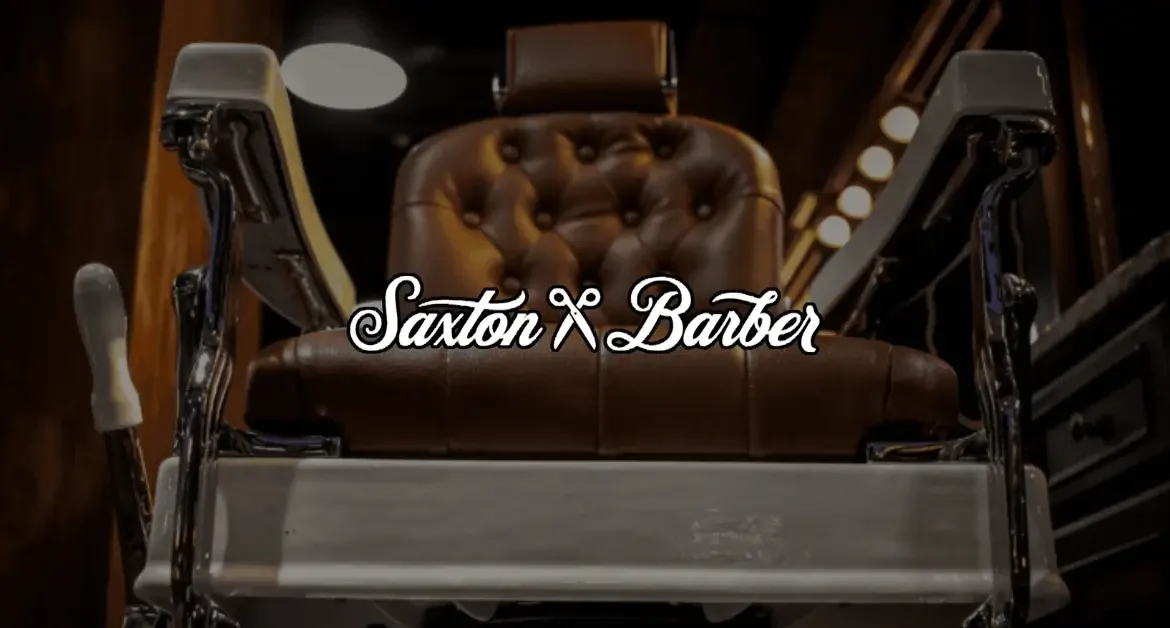 Saxton Barber Logo Shown On the Front of a Marketing Case Study.